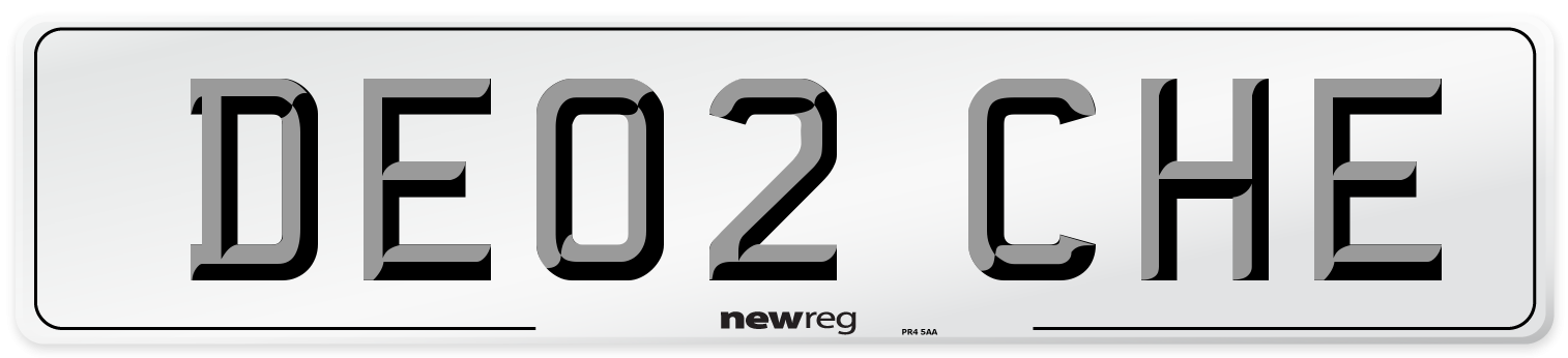 DE02 CHE Number Plate from New Reg